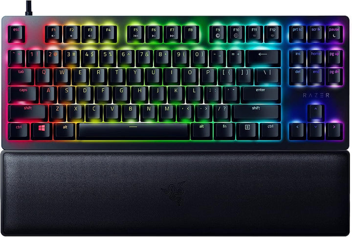 Razer | Huntsman V2 TKL Wired RGB Backlit Mechanical Gaming Keyboard - Red Linear Switches - Ergonomic Wrist Rest - Quartz Pink | RZ03-03942100-R3U1