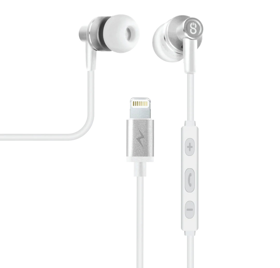 LOGiiX | TUNEFREQS JOLT In Ear (Lightning) Headphones - Silver | LGX-13099