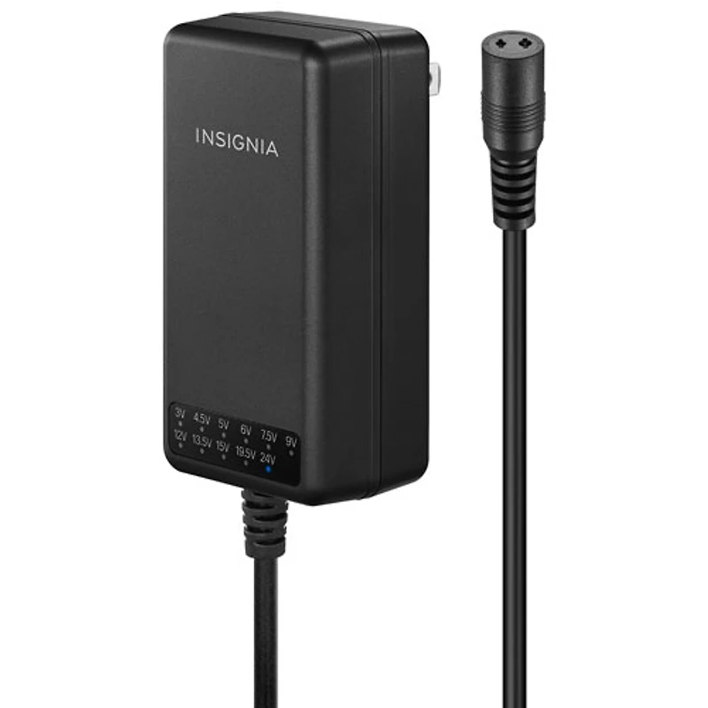 Insignia | Universal AC Adaptor with 7 Tips & USB-A 48W - Black | NS-UNI48WAC-C