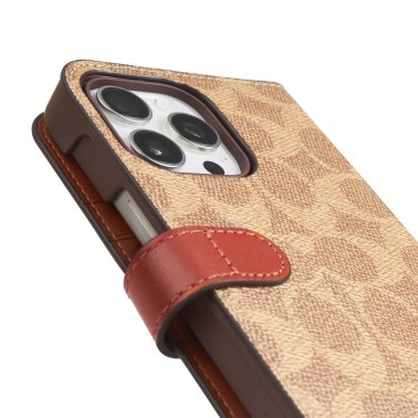 Coach | Folio Signature C Case iPhone 15 Pro - Tan | 15-12447