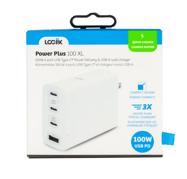 //// LOGiiX | Power Plus 100W XL - Wall Charger 100w - White | LGX-13410
