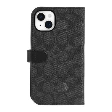 Coach | iPhone 15 Plus Coach Folio Signature C Case - Charcoal | 15-12455