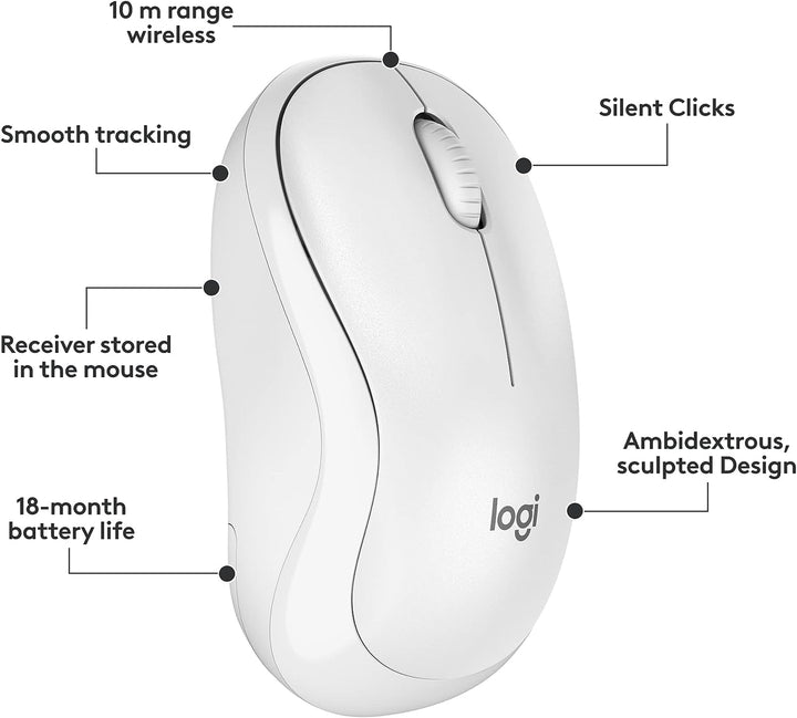 Logitech | MK295 Silent Wireless Optical Keyboard & Mouse Combo - Off-White | 920-009783