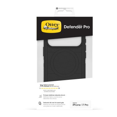 OtterBox | Defender Pro iPhone 17 Pro w/MagSafe + Camera Control Case - Black | 77-98421