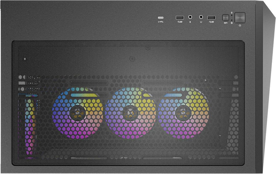 Antec | C5 ARGB, 7 x 120mm ARGB PWM Fans Included, Up to 10 Fans Simultaneously, Type-C 3.2 Gen 2 Port, Seamless Tempered Glass Front & Side Panels, 360mm Radiator Support, Mid-Tower ATX PC Case | C5 ARGB