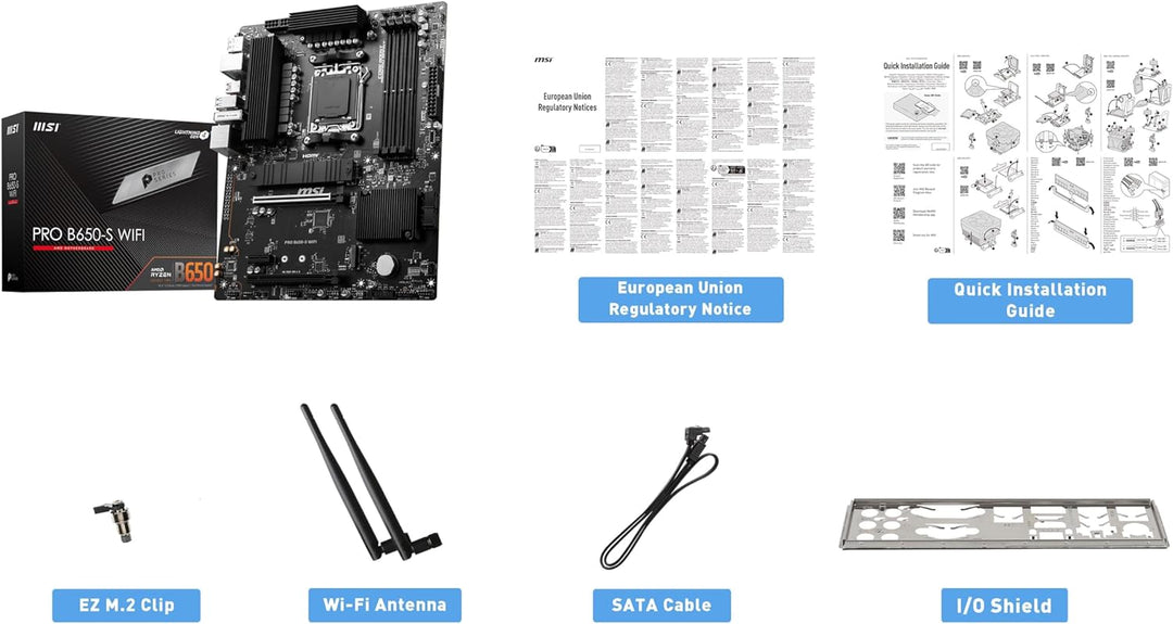 MSI | Motherboard PRO B650-S WIFI B650 AM5 Max128GB DDR5 ATX Retail | B650SWIFI