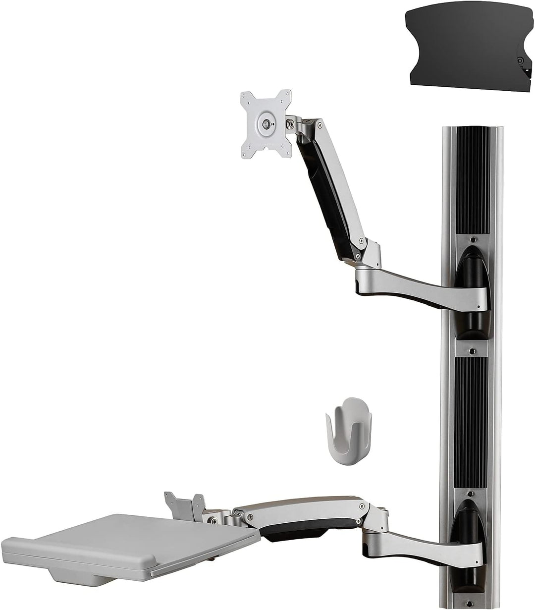 Amer | Sit-Stand Combo Workstation Wall Mount System with Extended Display Arm | AMR1AWSV3