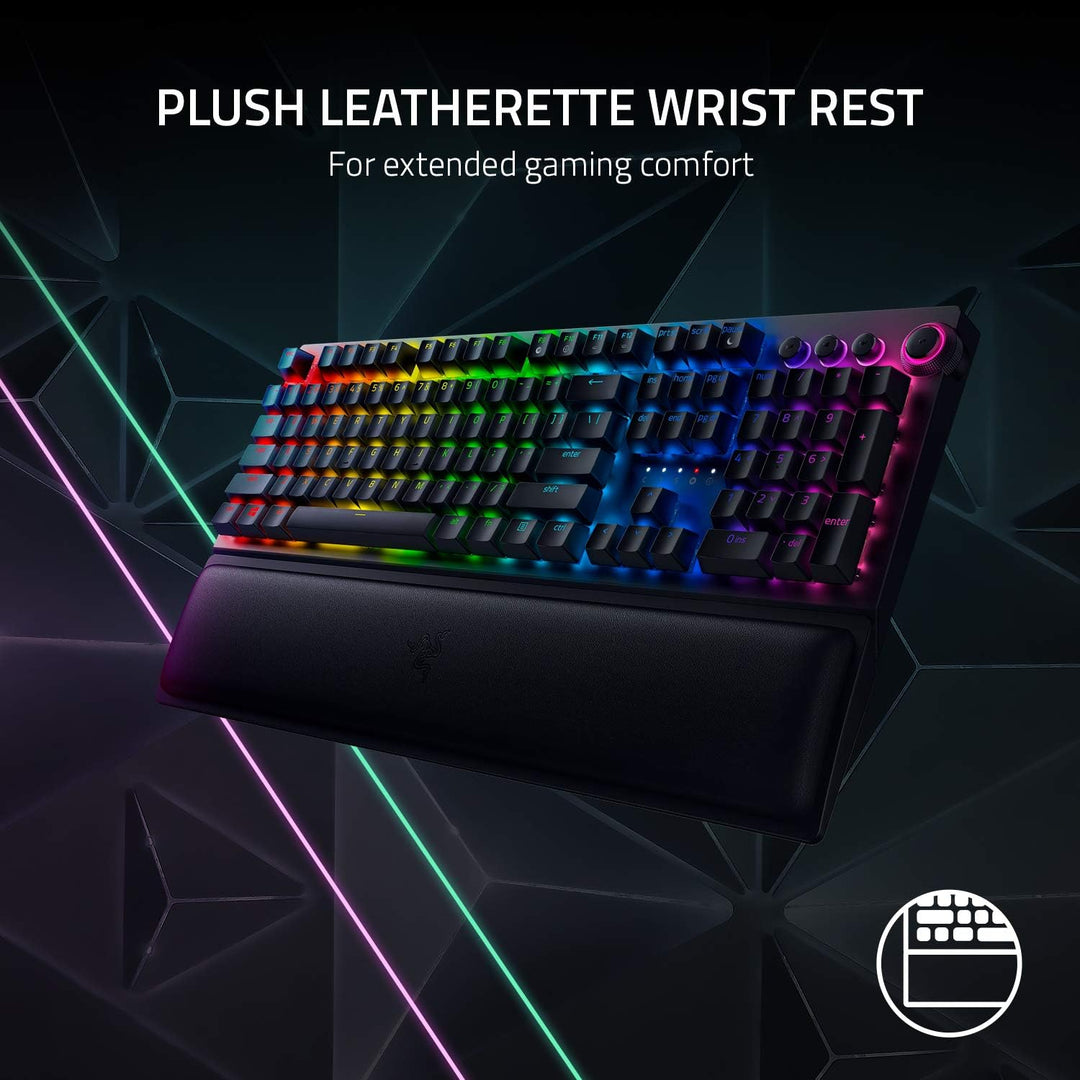 Razer | BlackWidow V3 Pro Wireless Mechanical Gaming Keyboard w/Chroma RGB (Green Switch) - Clicky - Black | RZ03-03530200-R