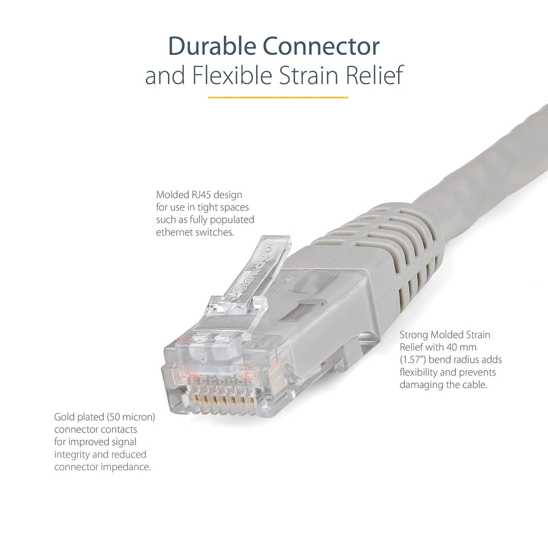 StarTech | Ethernet cable delivers Multi Gigabit 1/2.5/5Gbps 3ft CAT6 - Gray | C6PATCH3GR