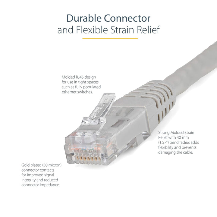 StarTech | Ethernet cable delivers Multi Gigabit 1/2.5/5Gbps 3ft CAT6 - Gray | C6PATCH3GR