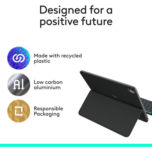 Logitech | Flip Folio Keyboard Case for iPad Pro 13" (M4)/Air 13" (M2/M3) - Graphite | 920-013367
