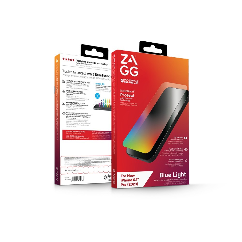 ZAGG | InvisibleShield Glass Elite VisionGuard for iPhone 15 Pro - Clear | IS-200111867