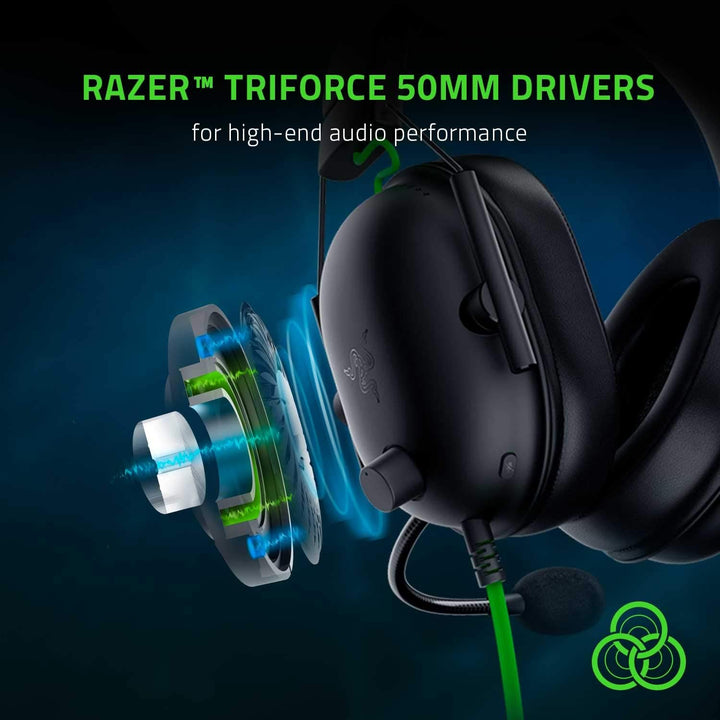 Razer | BlackShark V2 X Wired Gaming Headset with Microphone - Black/Green | RZ04-03240100-R3U1
