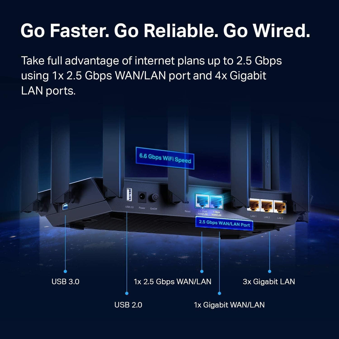 TP-Link | Wireless AX6600 Tri-Band Gigabit Wi-Fi 6 Router | ARCHER AX90