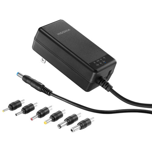 Insignia | Universal AC Adaptor with 7 Tips & USB-A 22.5W - Black | NS-UNI22WAC-C