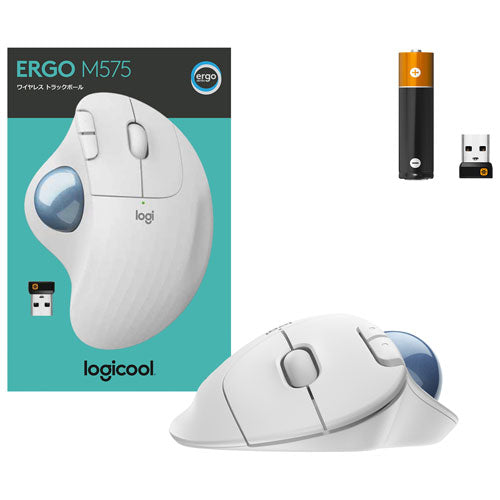 Logitech M575 ERGO Wireless Trackball Mouse - Off White