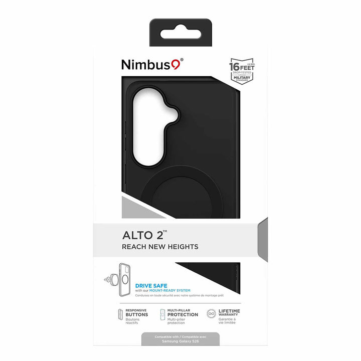 Nimbus9 | Alto 2 Case w/Magnets for Samsung Galaxy S26 - Black | N9ALMSSAMGS26BLK