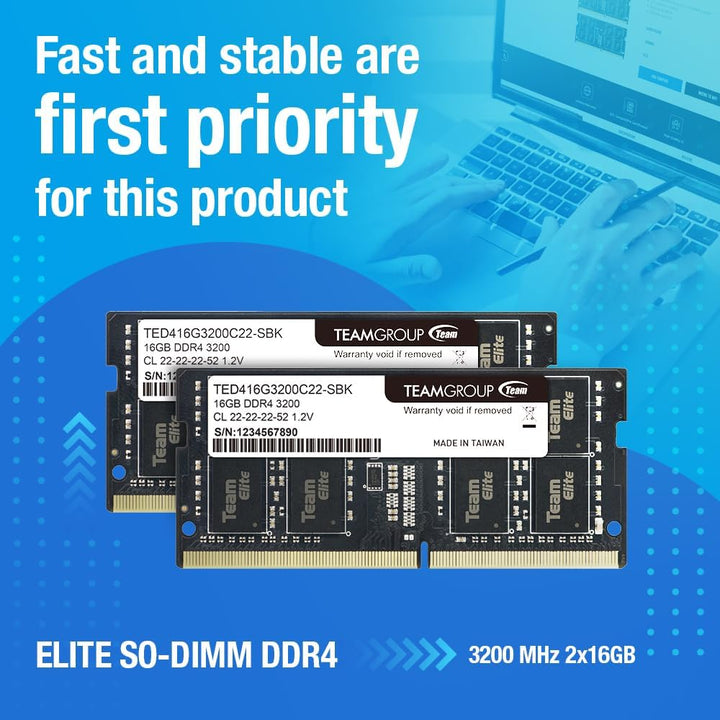 Team Group | 8GB PC4-25600 DDR4 3200MHz SO-DIMM | TED48G3200C22-S01