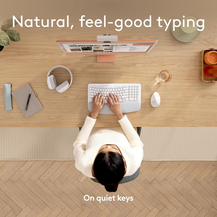 Logitech | Keyboard Wave for Mac Wireless Bluetooth USB-C - White | 920-012402