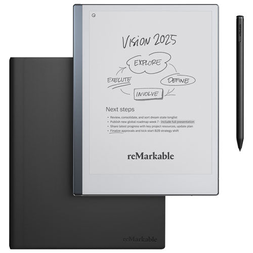 reMarkable | 2 10.3" 8GB Paper Tablet with Marker Plus Pen & Leather Folio Case - Black
