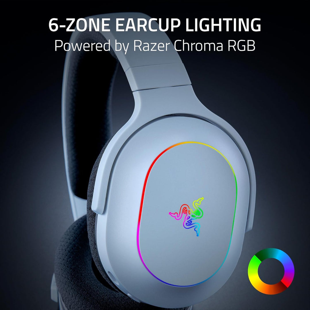 Razer | Barracuda X Chroma Wireless Gaming Headset 2.4 Chroma RGB 40mm Cardioid Mic for PC, Mac, PS5, Switch 2, Smartphone - White | RZ04-05220200-R3U1