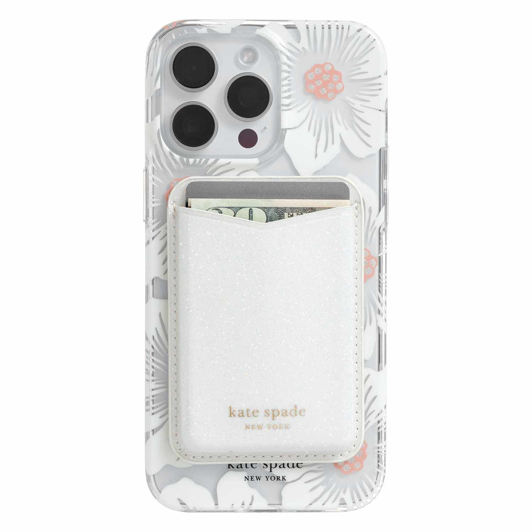 Kate Spade NY | Magnetic Wallet Compatible w/MagSafe - White Glitter |  15-14179