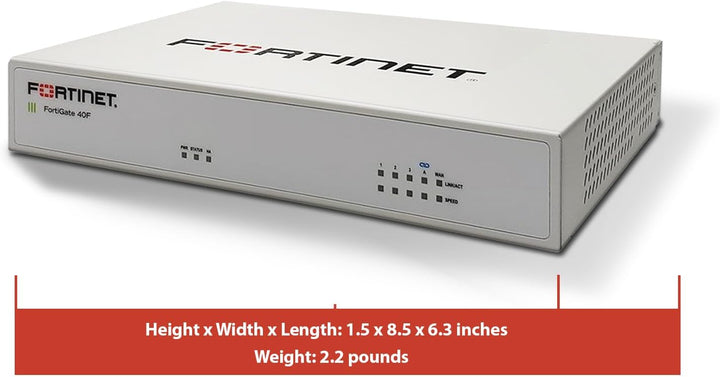 Fortinet | Firewall Appliance 5 Gigabit Ethernet RJ45 Ports FortiGate-40F | FG-40F