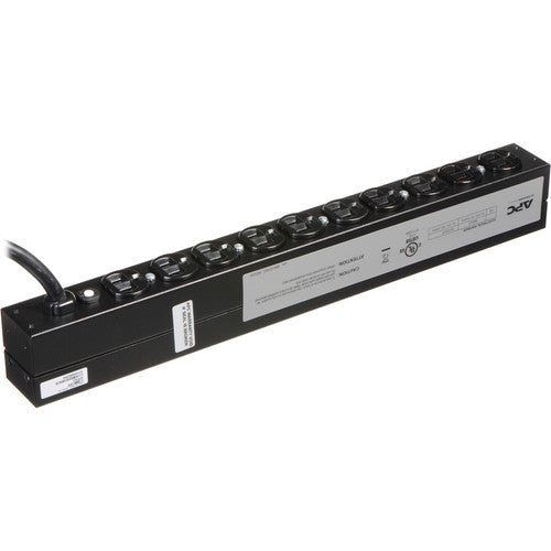 APC | Basic Rack 1U Power Distribution Strip Rack-Mountable AC 120V 10x Power NEMA 5-20 - Black | AP9563