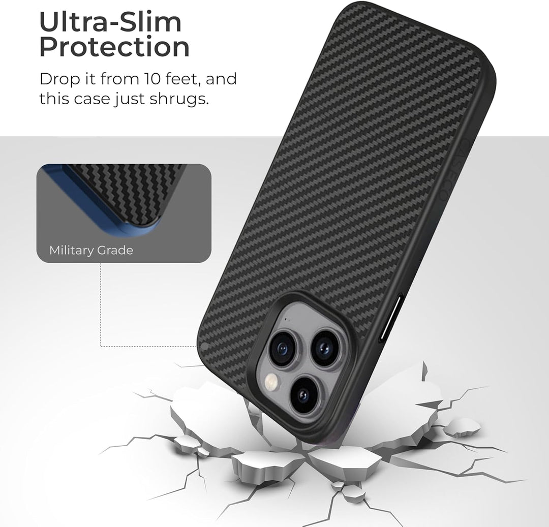 Caseco | Fremont Kevlar Case w/MagSafe for iPhone 15 Pro - Black | C28B3-01