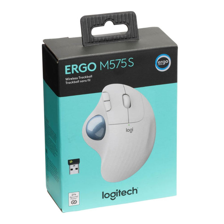 Logitech |  M575 S Mouse Optical Buttons Wireless Trackball - White | 910-007028