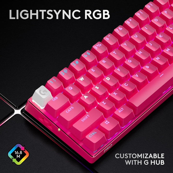 Logitech | PRO X 60 LIGHTSPEED Wireless Backlit Mechanical GX Optical Tactile Gaming Keyboard - Magenta | 920-011940
