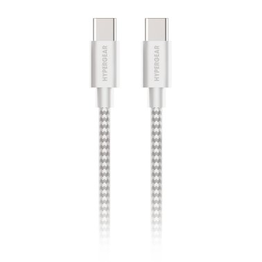 HyperGear |  Braided Charge and Sync Cable USB-C to USB-C 10FT 300cm- White | 15967