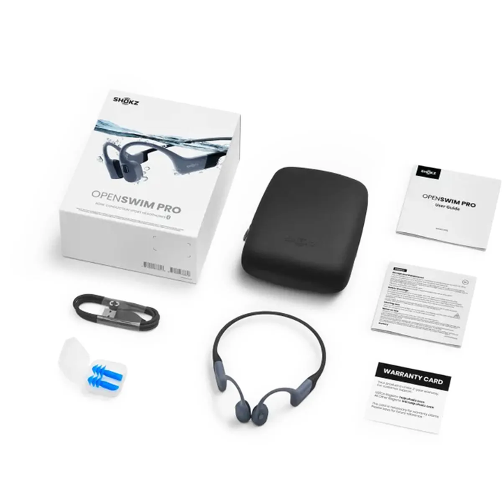 Shokz | OpenSwim Pro Bluetooth Heaset & MP3 Dual Modes Bone Conduction IP68 Waterproof Dual Noise Reduction 9Hrs Battery - Grey | S710-ST-GY-CA-326
