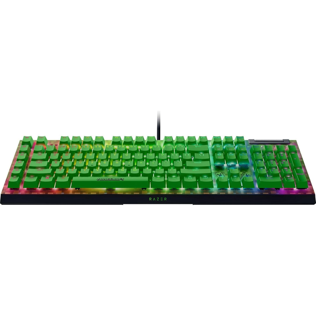 Razer | Widow V4 X Full Size Wired Mechanical Green Clicky Switch Gaming Keyboard with Chroma RGB Backlighting - Minecraft Edition | RZ03-04704100-R3M1