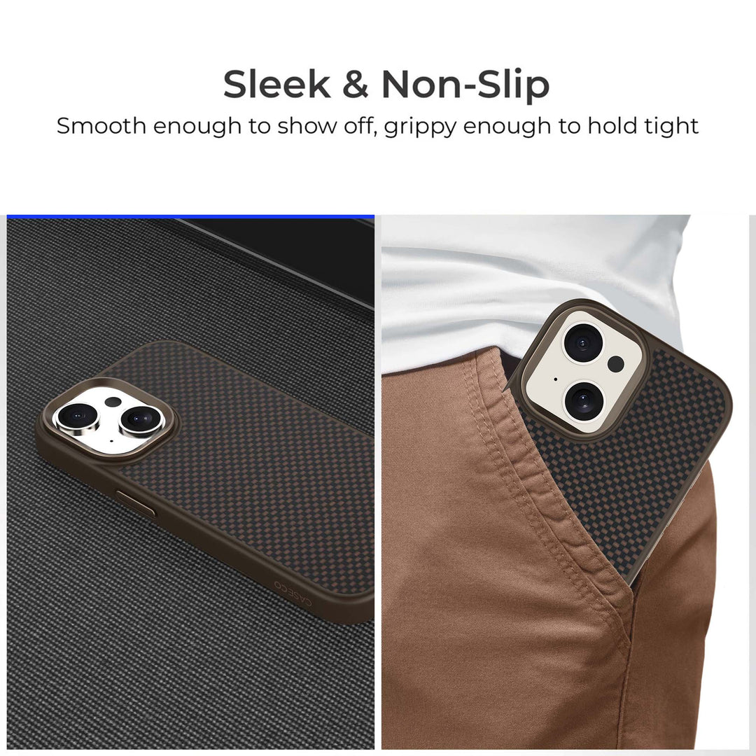 Caseco | Aramid Fiber Weave Pattern iPhone 16e/15/14/13 - Brown | C28B1-55