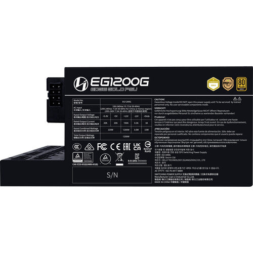 Lian Li | EDGE GOLD 1200W 80 PLUS Gold Modular ATX Power Supply - Black | EG1200G BH