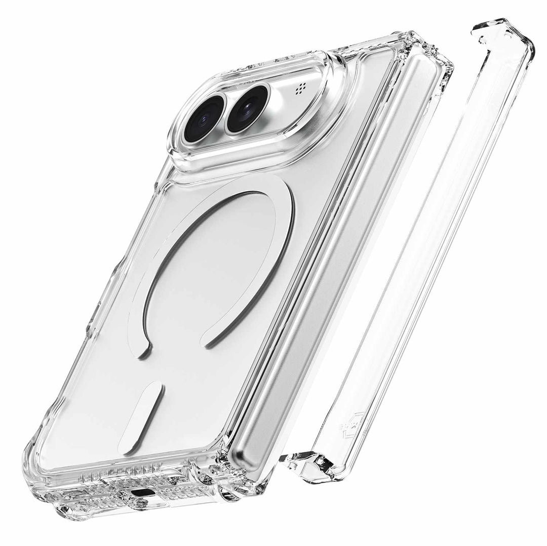 ITSKINS | Hybrid_R Hinge MagSafe Case iPhone Duo - Clear | AP8FHIMCLTRSP