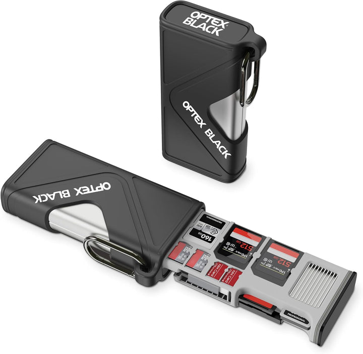 Optex Black | OBR1500 CF express (CF-A & CF-B) / SD Card Weatherproof Storage & Reader with 10Gbps USB-C Transfer | OBR1500