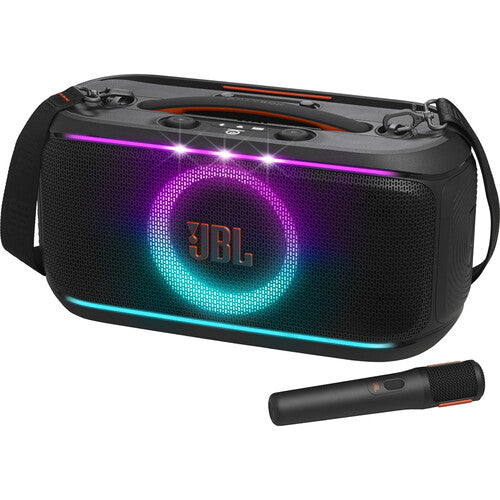 JBL | Partybox On-the-Go 2 Party Speaker with Wireless Microphone - Black | JBLPBOTG2PLBAM