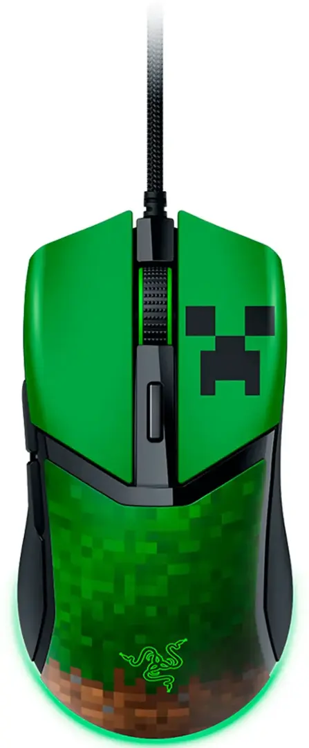 Razer | Cobra Lightweight Optical Gaming Mouse with Chroma RGB Lighting Wired - Minecraft Edition | RZ01-04650200-R3M1