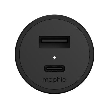 Mophie | Dual USB-A 12W + USB-C 30W Car Charger 42W - Black | 15-11428