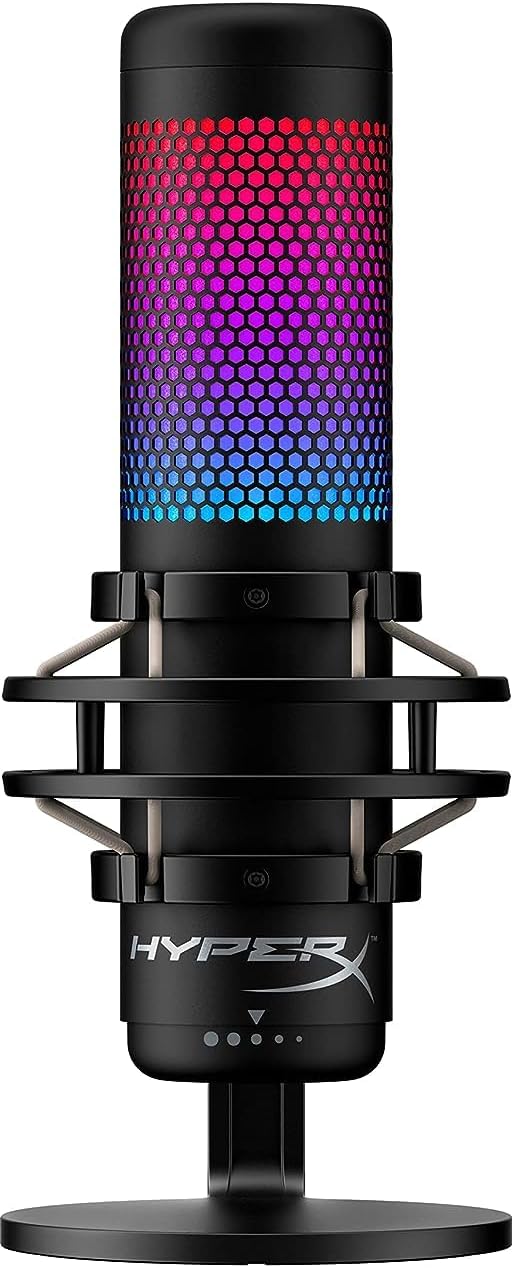 HyperX | QuadCast S - USB-C Microphone (Black-Grey) - RGB Lighting | 4P5P7AA
