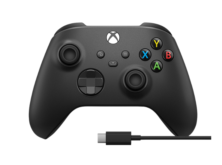 Microsoft | Xbox Wireless Controller (2020) with USB-C Cable - Carbon Black | 1V8-00001