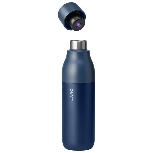 Larq | PureVis 740ml (25 oz.) Insulated Stainless Steel Water Bottle with Self-Cleaning Mode - Monaco Blue | BDMB074A