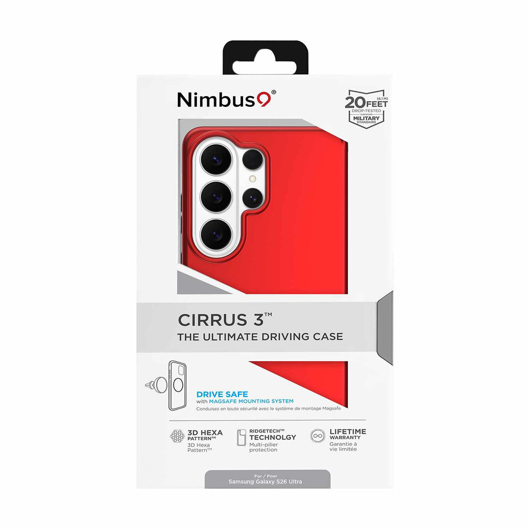 Nimbus9 | Cirrus 3 Case w/Magnets for Samsung Galaxy S26 Ultra - Crimson | N9C3MSSAMGS26UCR