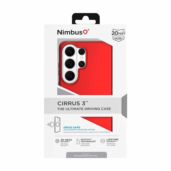 Nimbus9 | Cirrus 3 Case w/Magnets for Samsung Galaxy S26 Ultra - Crimson | N9C3MSSAMGS26UCR