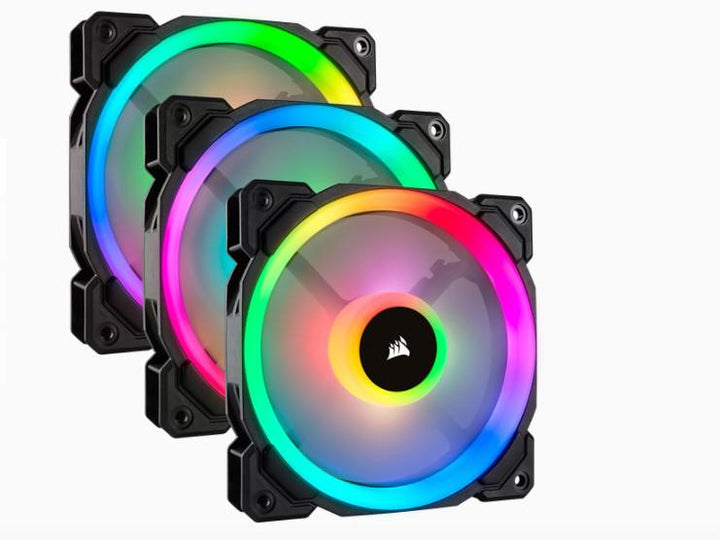 Corsair | LL Series LL120 RGB 120mm Dual Light Loop RGB LED PWM Fan 3 Fan Pack with Lighting Node Pro CO-9050072-WW