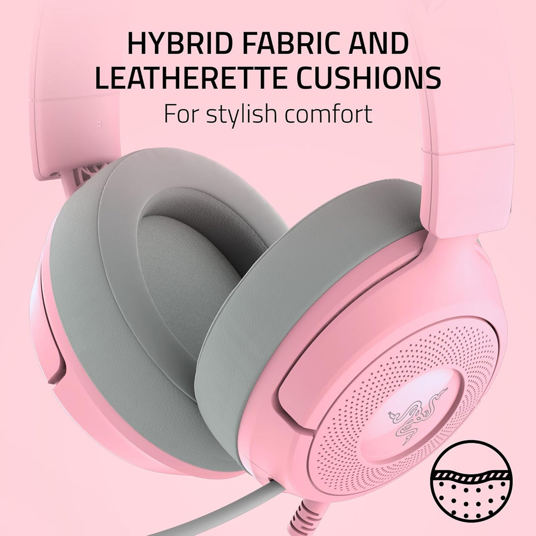 Razer | Kraken Kitty V3 X Wired Over-the-Ear Gaming Headset for PC, PlayStation, Nintendo Switch, Steam Deck, and Smartphone - Quartz | RZ04-05350100-R3U1
