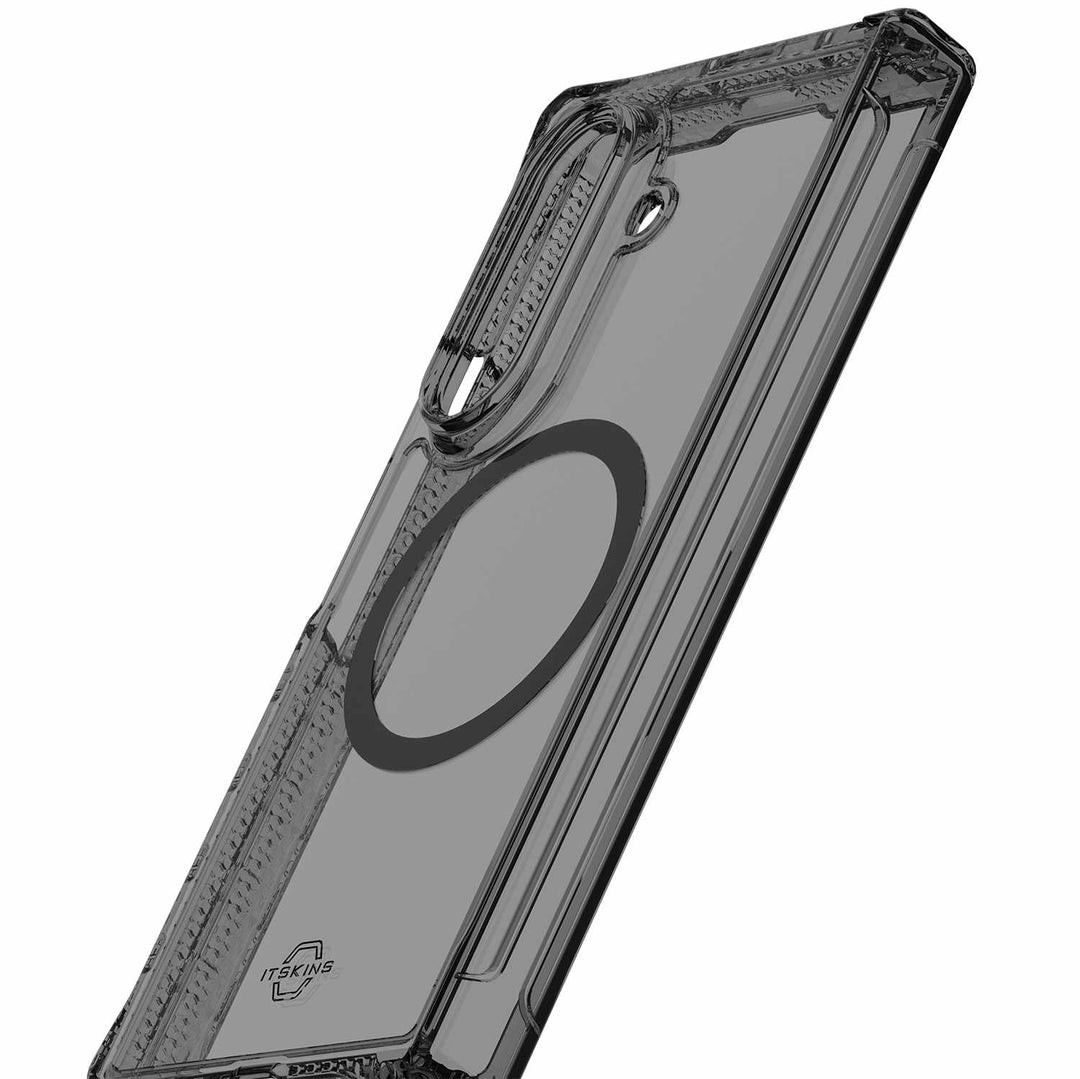 ITSKINS | Hybrid_R Case Hinge w/MagSafe for Samsung Galaxy Z Fold 7 - Smoke/Transparent | SGQ7HIMCLBKTR