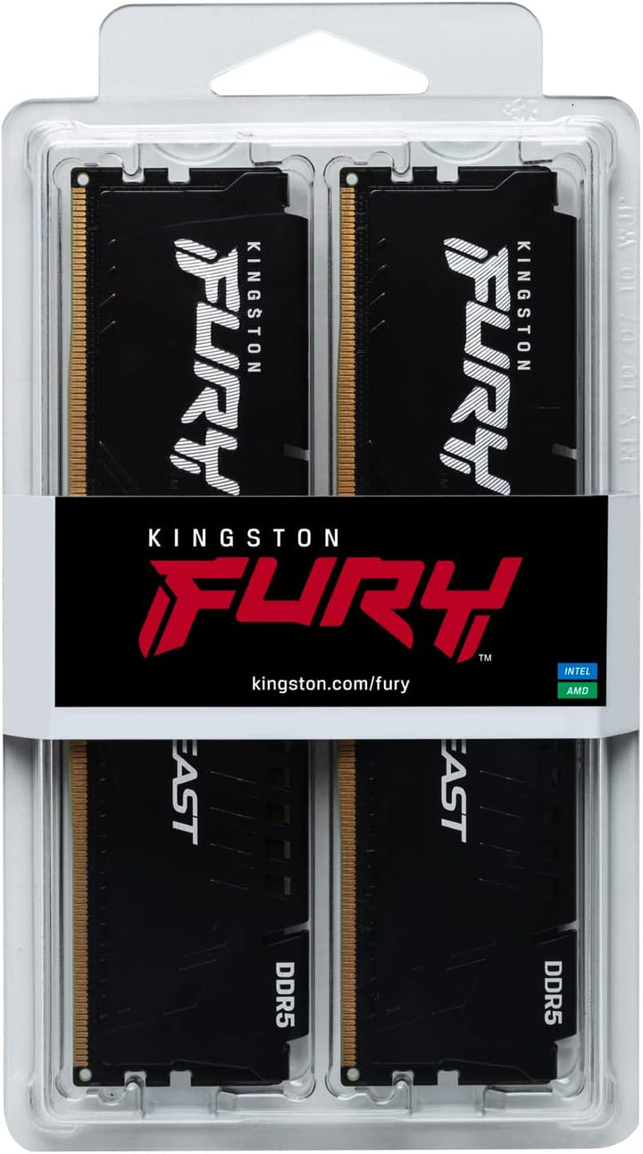 Kingston | Memory 64GB 4800MHz DDR5 CL38 UDIMM Kit of 2 |  KF548C38BBK2-64